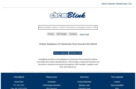 Chemblink的网站截图