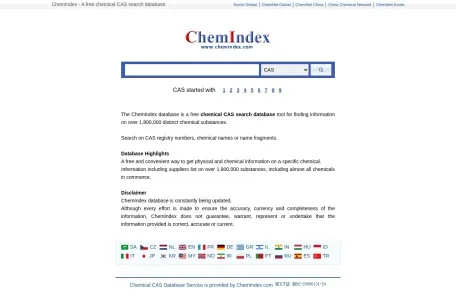 ChemIndex的网站截图
