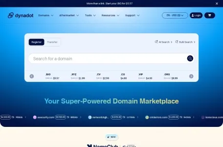 Dynadot的网站截图