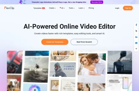 FlexClip的网站截图