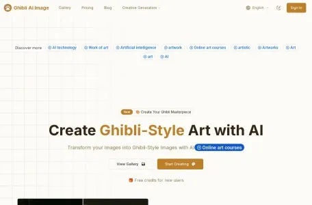 Ghibli AI Image的网站截图