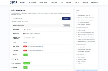 Iping.cc: IP Address Query – IPv4