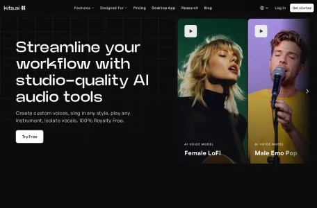 Kits AI的网站截图
