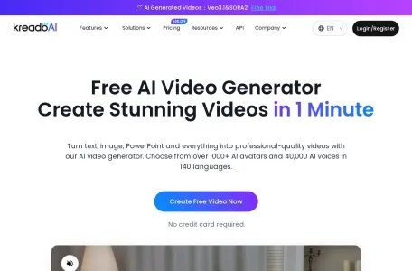 KreadoAI的网站截图