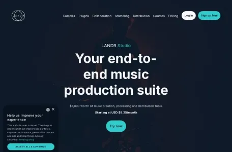 LANDR的网站截图