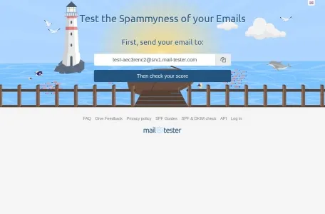 Newsletters spam test by mail-tester.com的网站截图