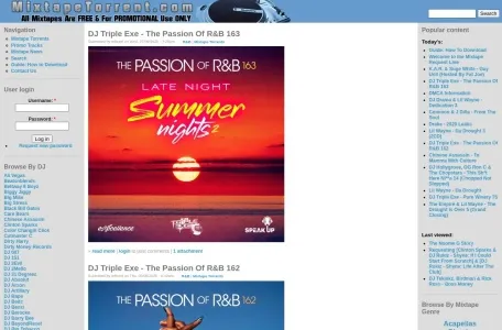 MixtapeTorrent的网站截图