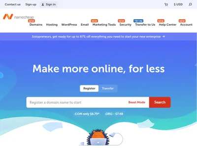 Namecheap的网站截图