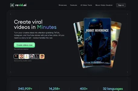 Revid AI的网站截图