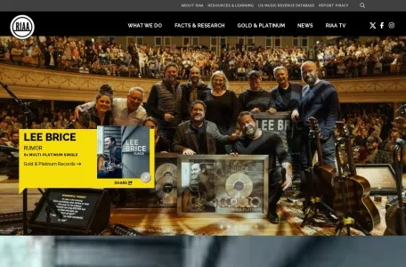 美国唱片业协会_RIAA的网站截图