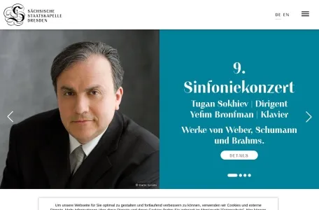 德累斯顿国立管弦乐团的网站截图