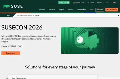SUSE的网站截图