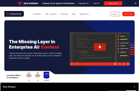 Tabnine的网站截图