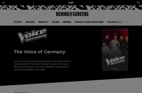 德国好声音的网站截图