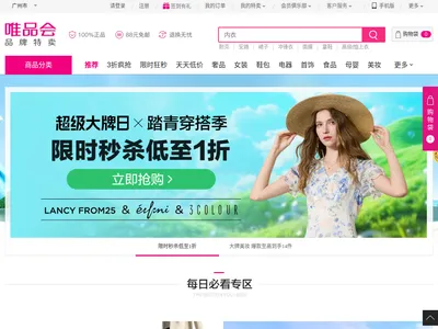 唯品会的网站截图