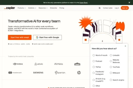 Zapier的网站截图